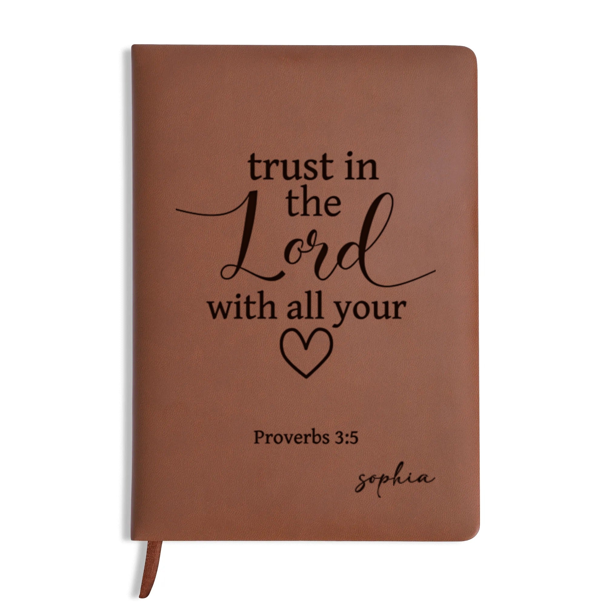 Personalized Christian Journal with Poverb 3:5, Custom Name Prayer & Faith Notebook, Religious Gift, First Communion Gifts, Birthday. NBLAF16